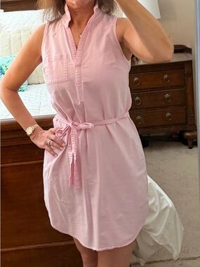 Pink oxford cotton shirt dress sz small